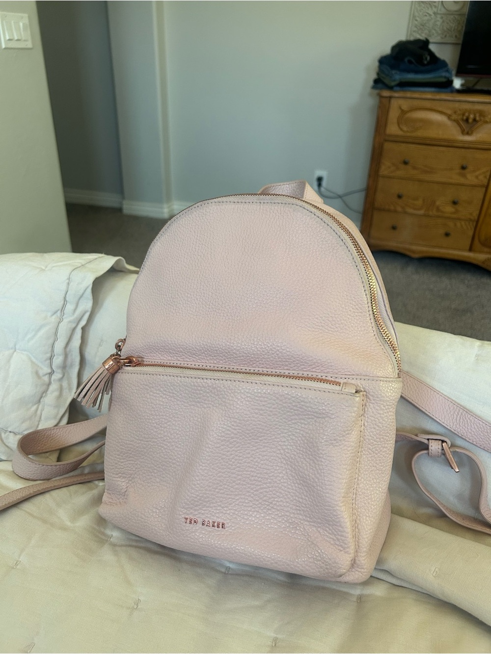 Ted Baker Mini Pink Leather Backpack